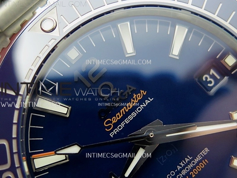 Planet Ocean 43.5mm Blue Ceramic Bezel SS SCF 1:1 Best Edition Blue Dial on SS Bracelet A8900